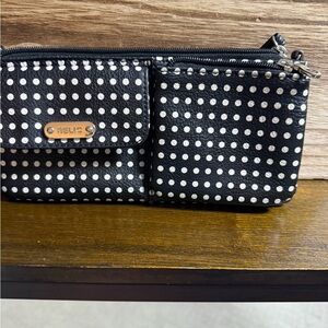 Relic Black and White Polka Dot Wristlet